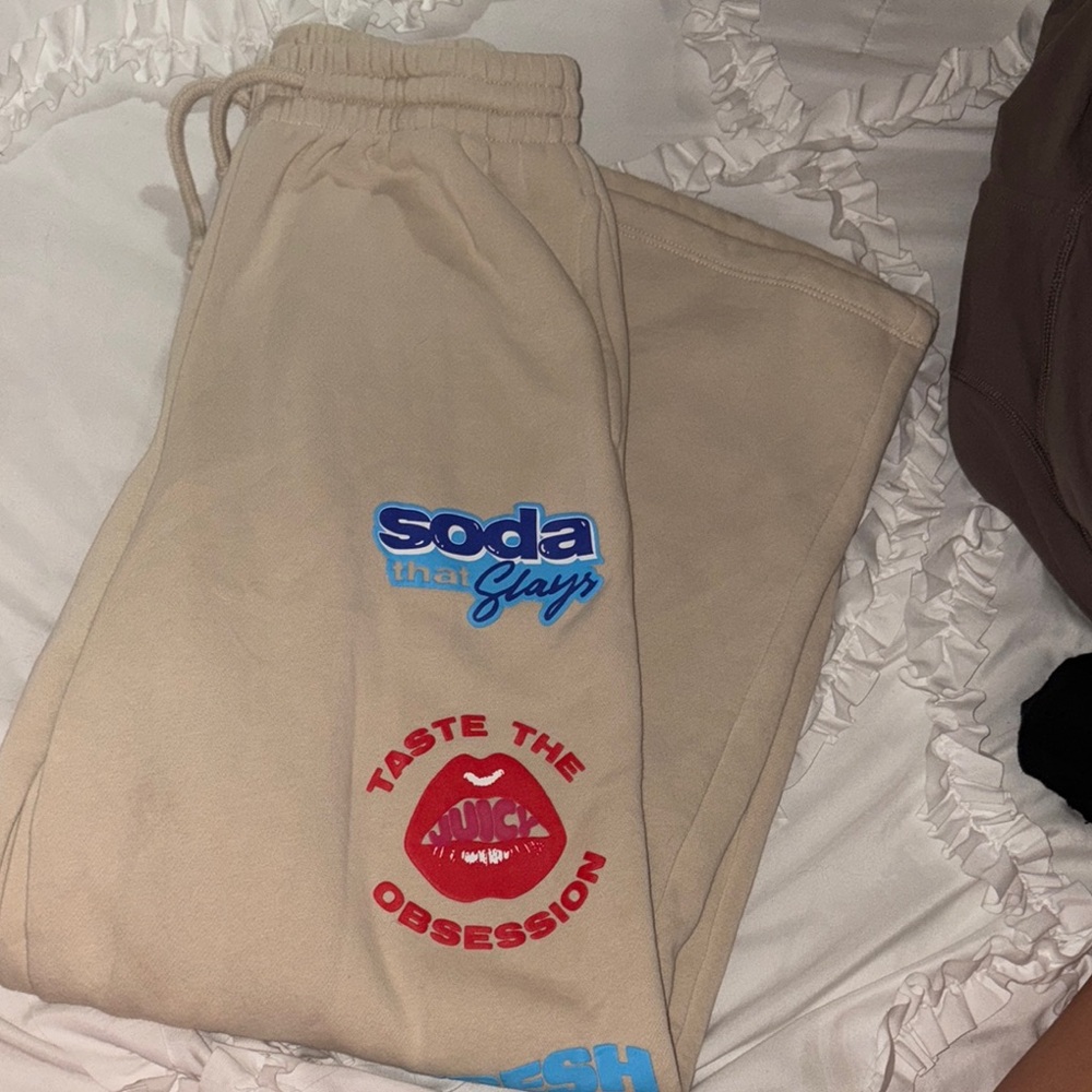 Target Beige Graphic Straight Leg Pants